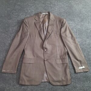 Hickey Freeman Loro Piana Super 150's Wool Blazer 38R Brown Made in USA – *READ*